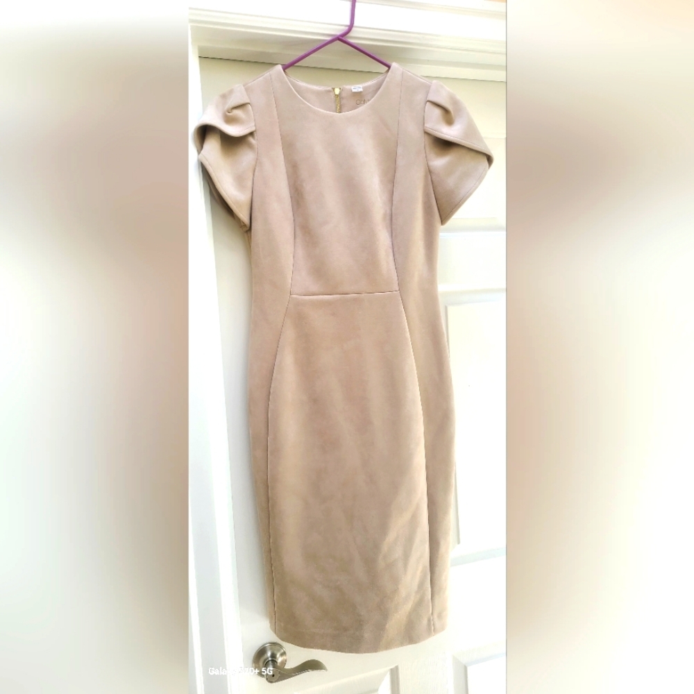 Calvin Klein Beige Short Sleeve Dress